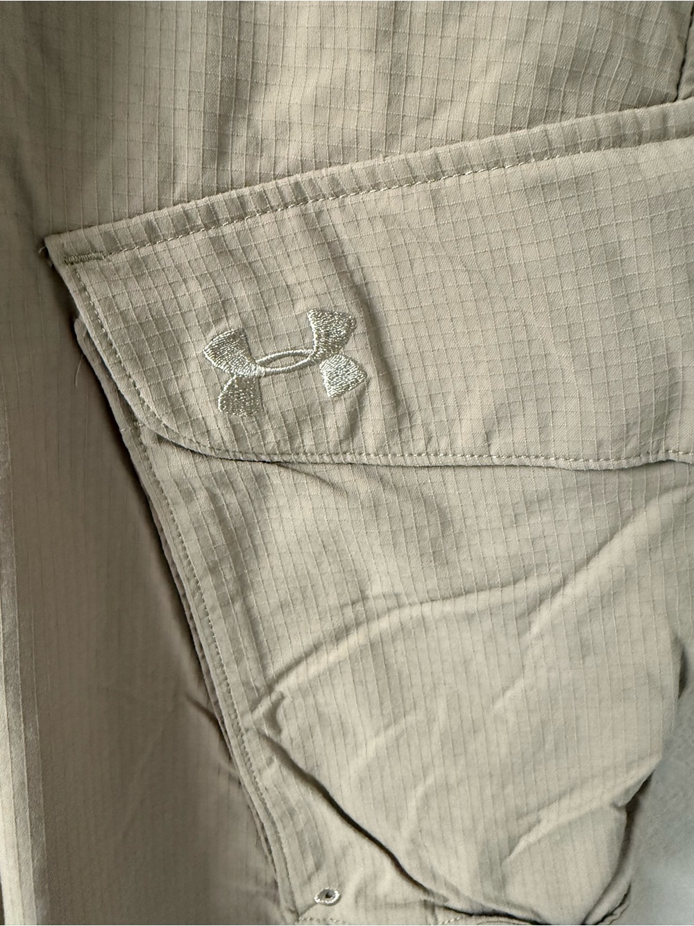Under Armour Light Khaki Ripstop Shirt-Jacket with Embroidered Logo